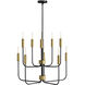 Austen 10 Light 30 inch Black with Lacquered Brass Chandelier Ceiling Light