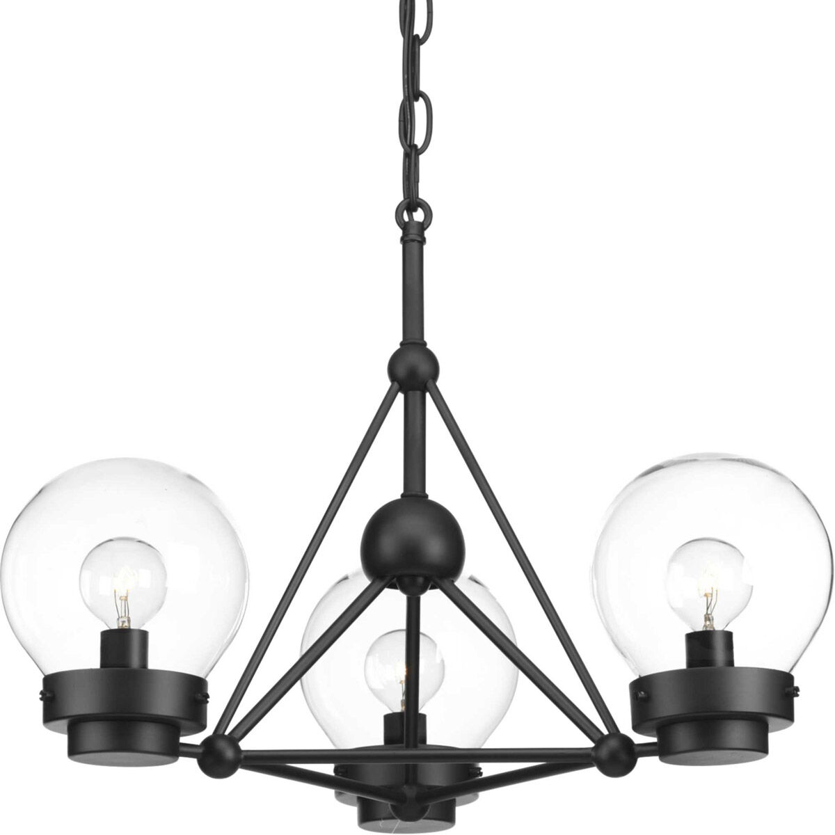 Spatial 3 Light 20 inch Matte Black Semi-Flush Mount Convertible Ceiling Light, Design Series