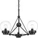 Spatial 3 Light 20 inch Matte Black Semi-Flush Mount Convertible Ceiling Light, Design Series