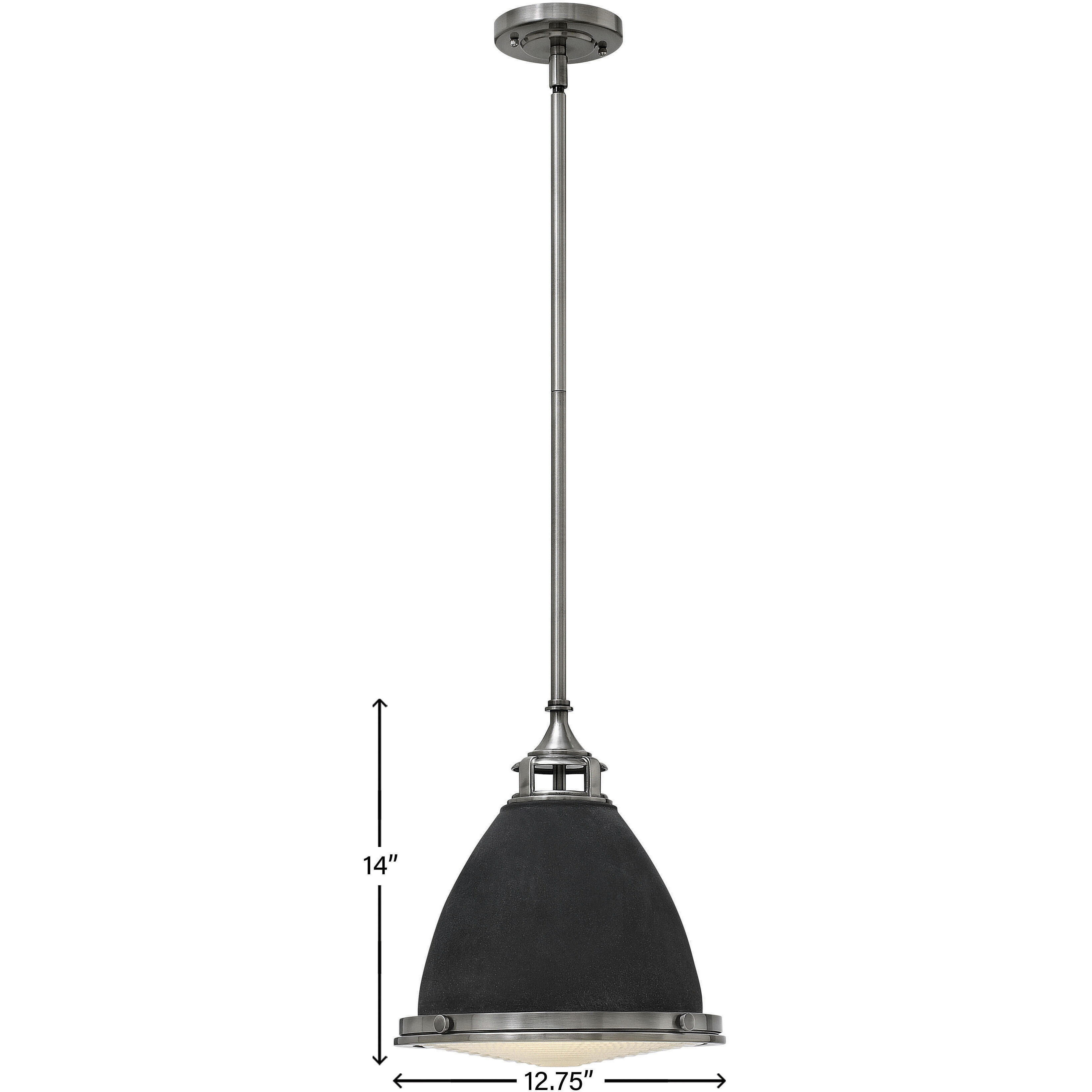 Amelia 1 Light 12.75 inch Aged Zinc with Antique Nickel Indoor Mini Pendant Ceiling Light