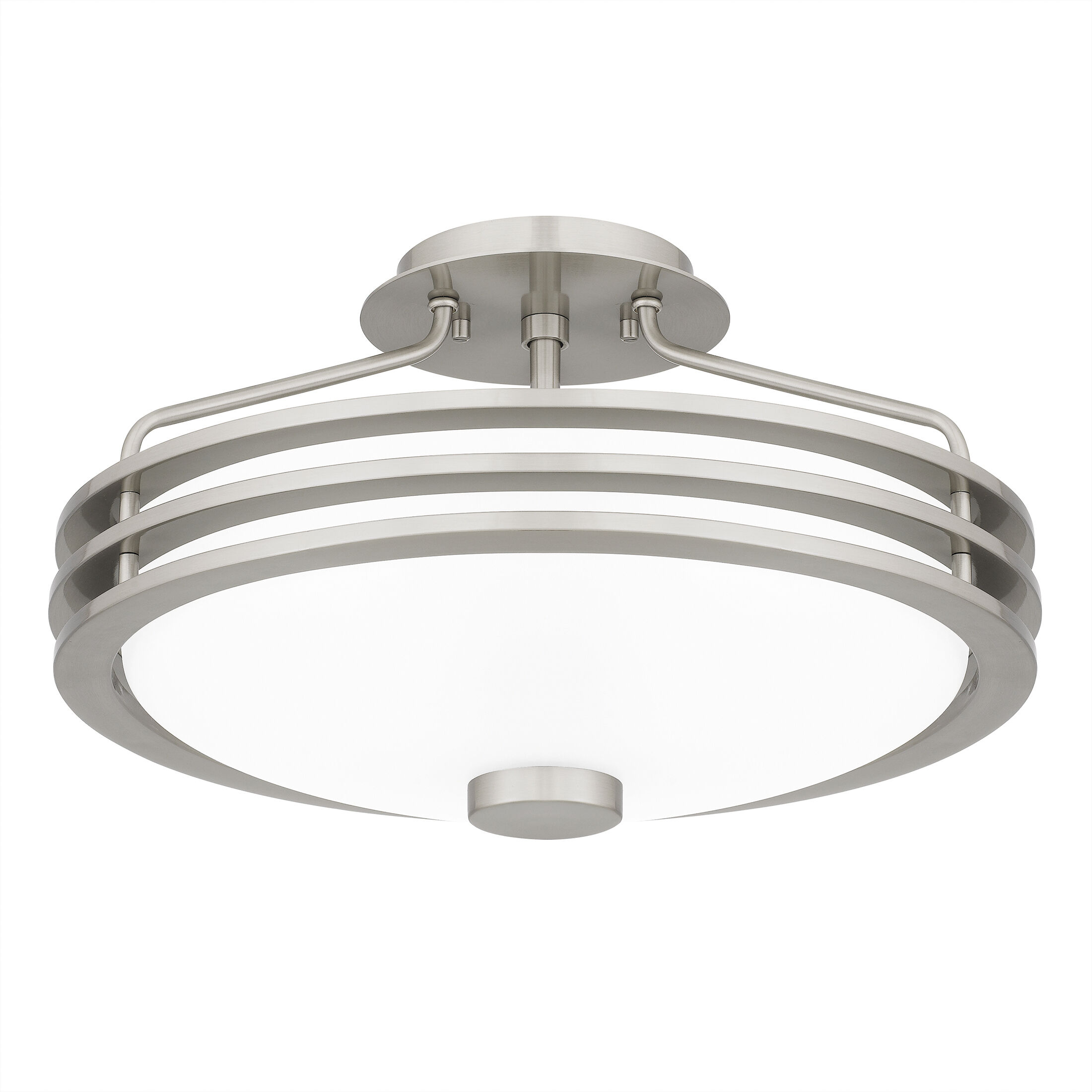 Emile 3 Light 16.25 inch Brushed Nickel Semi-Flush Mount Ceiling Light