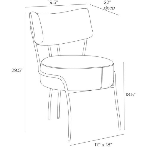 Enid Oatmeal Linen and Natural Iron Chair