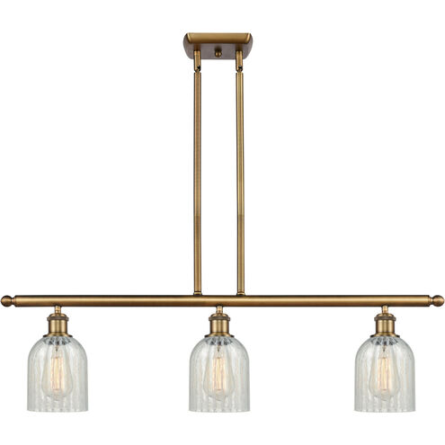 Ballston Caledonia LED 36 inch Brushed Brass Island Light Ceiling Light in Mouchette Glass, Ballston