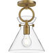 Alora Mood Emerson 1 Light 8.75 inch Aged Gold Semi Flush Mount Ceiling Light in Clear
