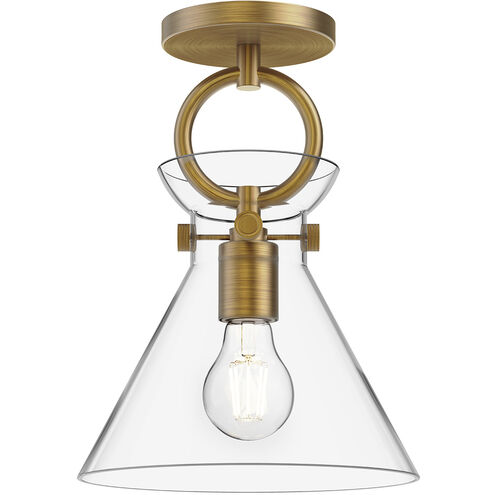 Alora Mood Emerson 1 Light 8.75 inch Aged Gold Semi Flush Mount Ceiling Light in Clear