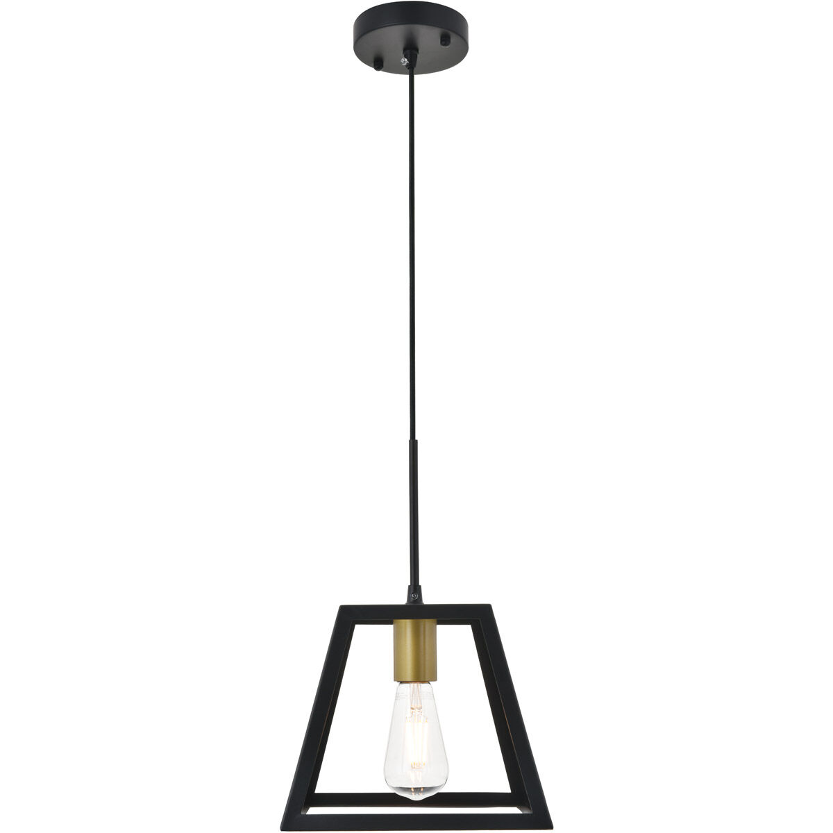 Resolute 1 Light 9 inch Brass and Black Pendant Ceiling Light