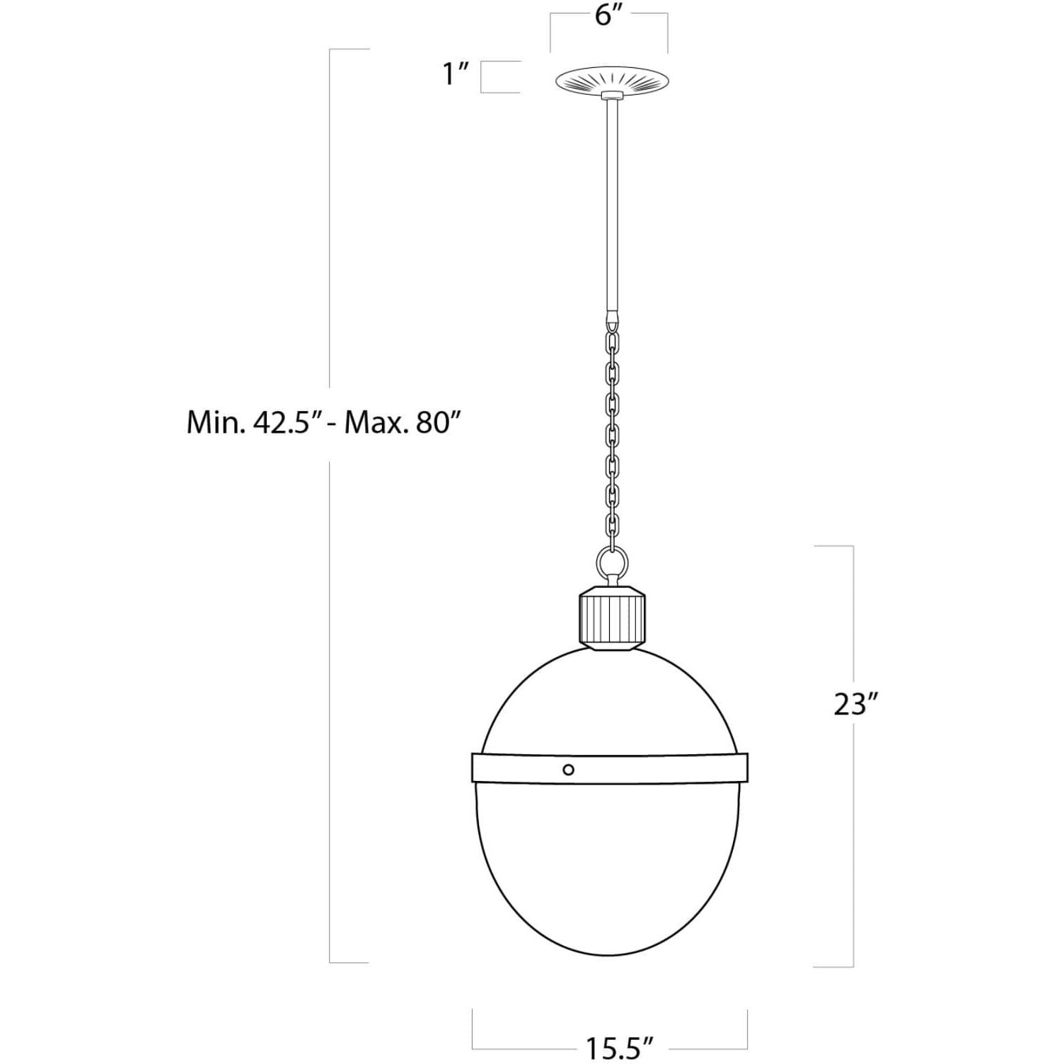 Otis 1 Light 15.5 inch Polished Nickel Pendant Ceiling Light, Large