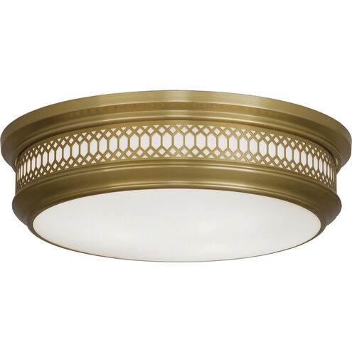 Williamsburg Tucker 3 Light 15 inch Antique Brass Flushmount Ceiling Light