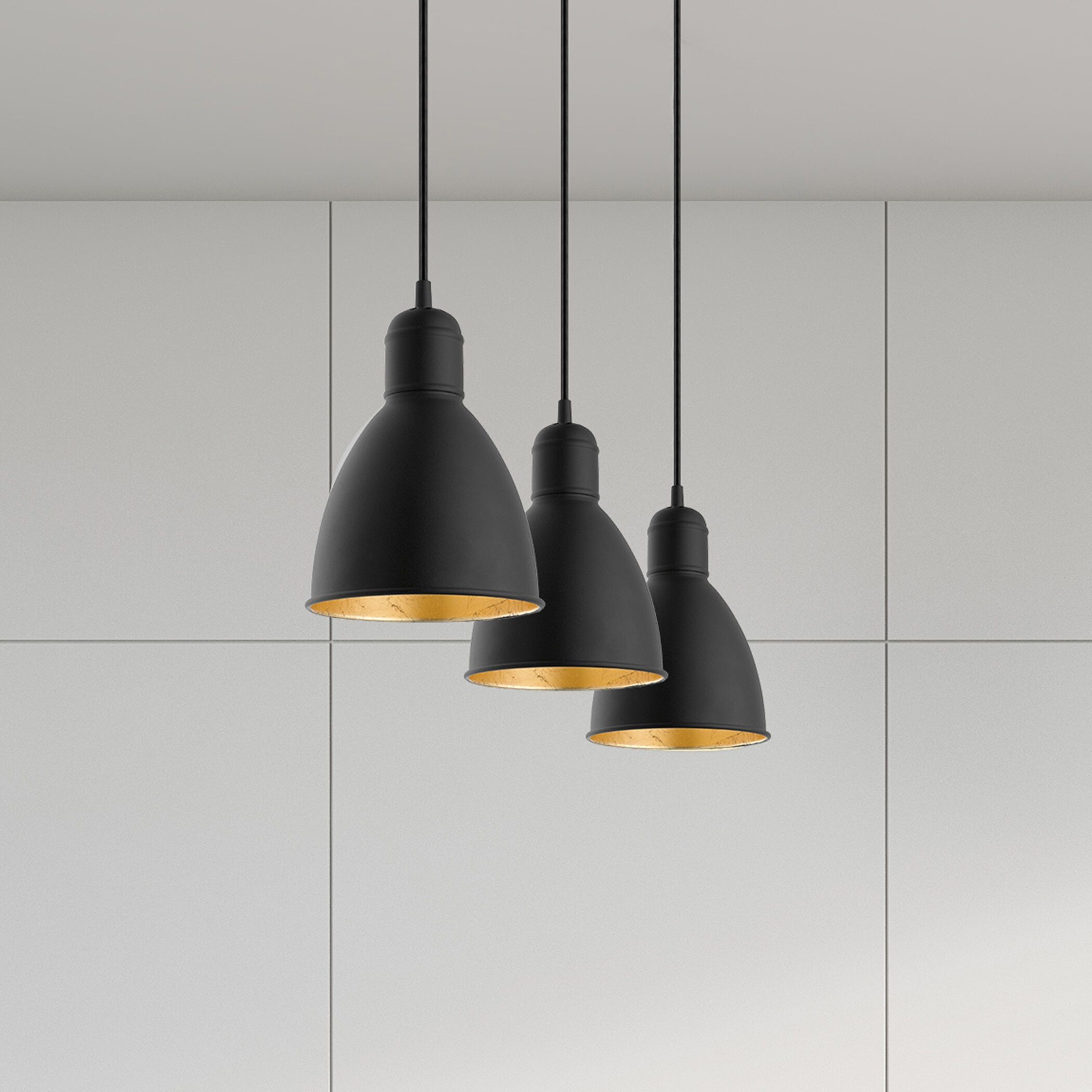 Priddy 2 1 Light 6.1 inch Black and Gold Mini Pendant Ceiling Light