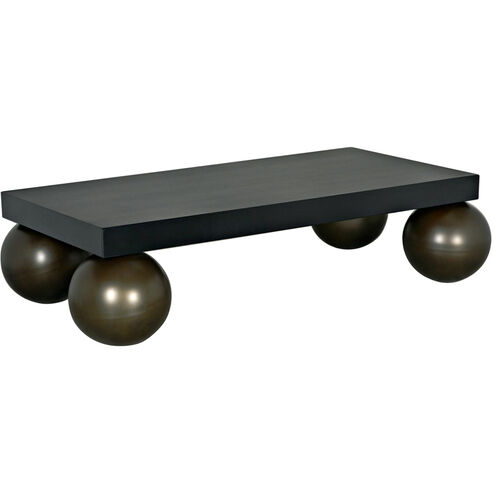 Cosmo 70 X 38.5 inch Matte Black and Aged Brass Coffee Table
