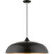 Amador 3 Light 24 inch Shiny Black with Polished Chrome Accents Pendant Ceiling Light, Large