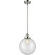 Franklin Restoration Beacon 1 Light 10 inch Polished Nickel Mini Pendant Ceiling Light in Incandescent, Clear, Franklin Restoration