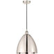 Edison Dome LED 12 inch Polished Nickel Mini Pendant Ceiling Light