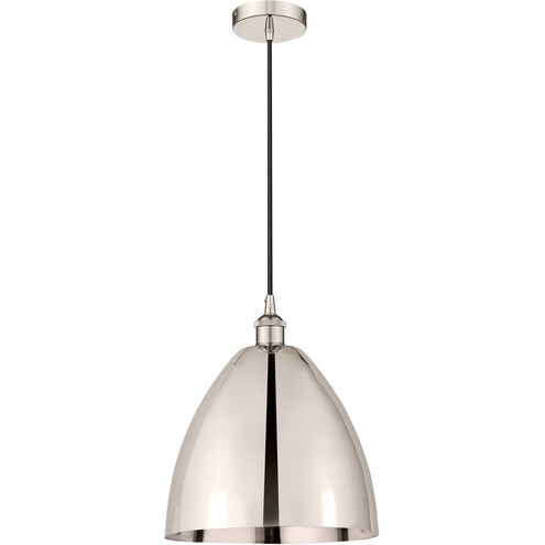 Edison Dome LED 12 inch Polished Nickel Mini Pendant Ceiling Light