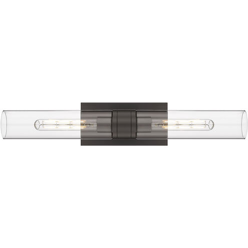 Ballston Urban 2 Light 24 inch Oil Rubbed Bronze Bath Vanity Light Wall Light in Clear Glass