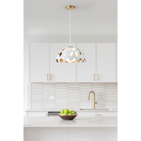 Pebbles 1 Light 15 inch White Pendant Ceiling Light