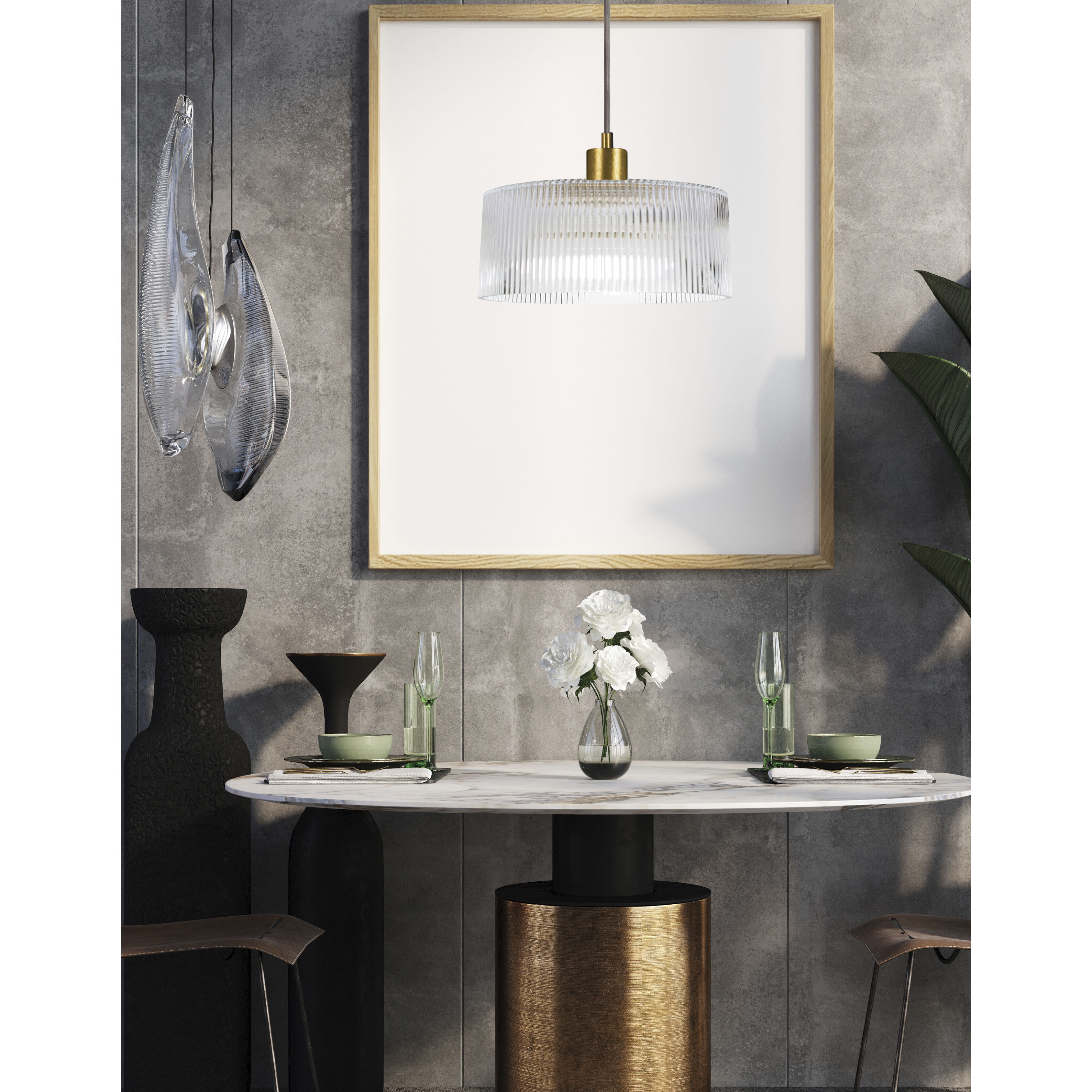Nadine LED 11.75 inch Aged Brass Pendant Ceiling Light