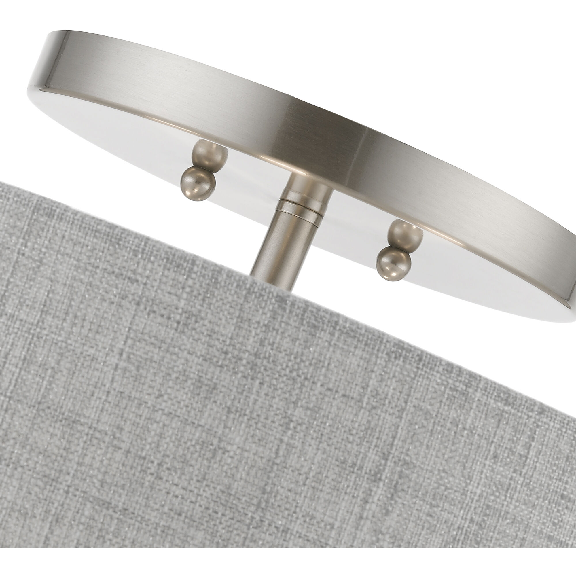 Dakota 4 Light 18 inch Brushed Nickel with Shiny White Accents Semi-Flush Ceiling Light