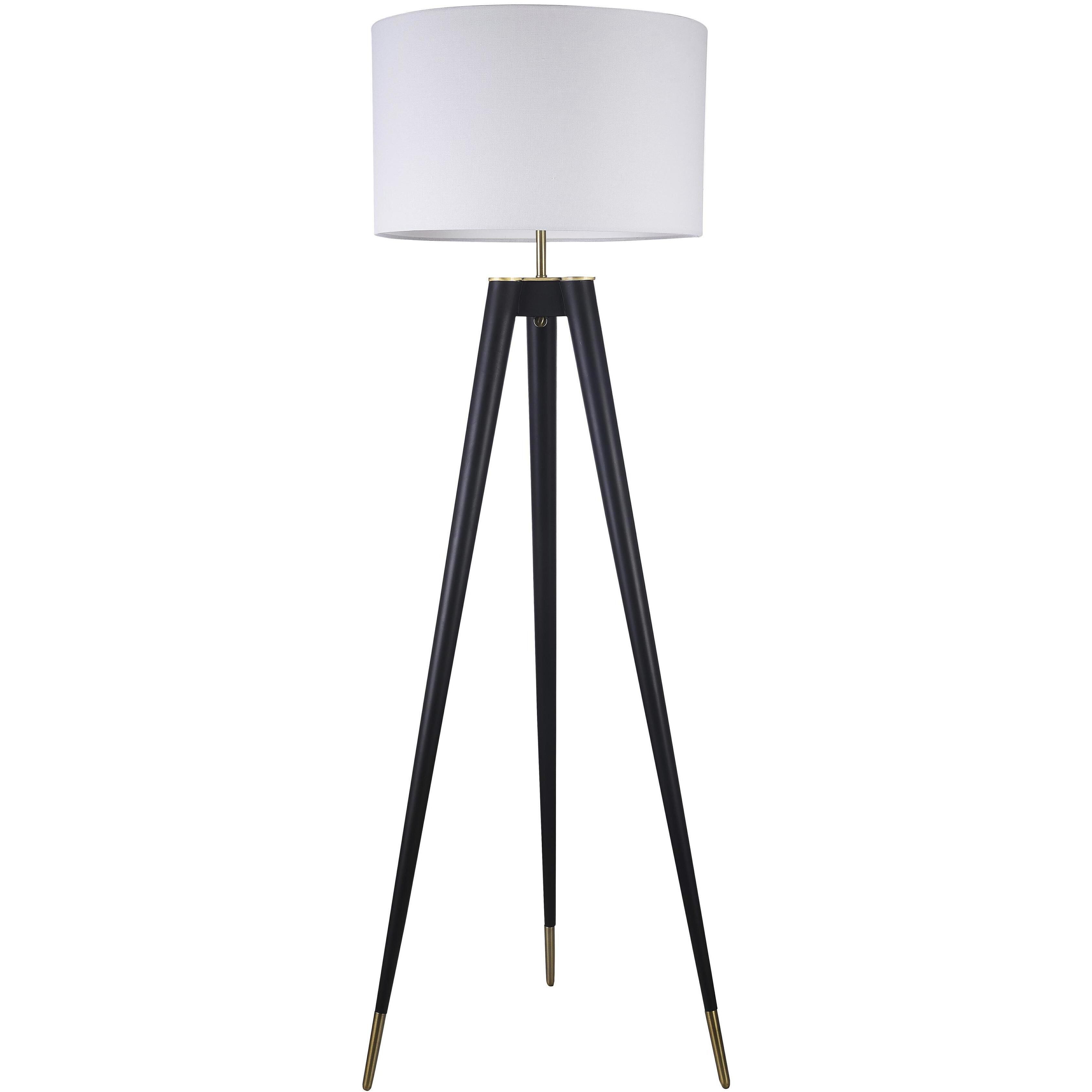 Canada 63 inch 100.00 watt Black and Brass Floor Lamp Portable Light