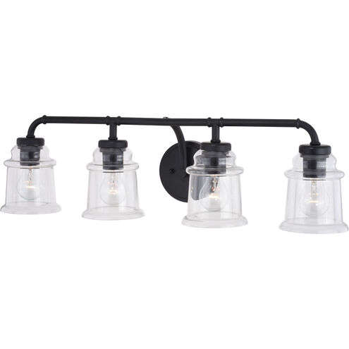 Toledo LED 30.5 inch Matte Black Bathroom Light Wall Light