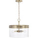 Fuller 4 Light 14.5 inch Aged Brass Semi-Flush Mount Ceiling Light, Convertible Dual Mount