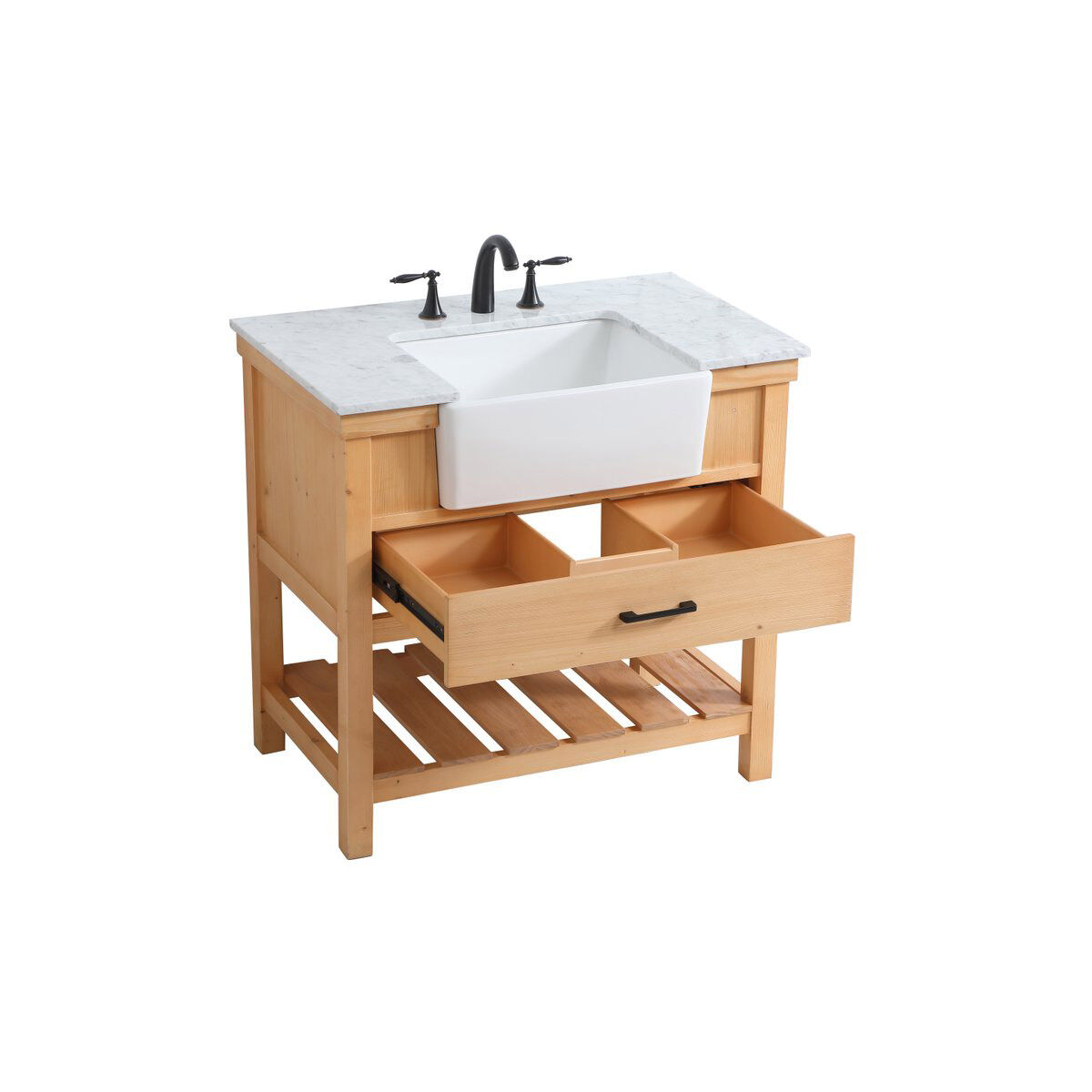 Clement 36 X 22 X 34 inch Natural Wood Bathroom Vanity Cabinet