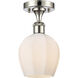 Norfolk 1 Light 5.75 inch Polished Nickel Semi-Flush Mount Ceiling Light in Matte White Glass
