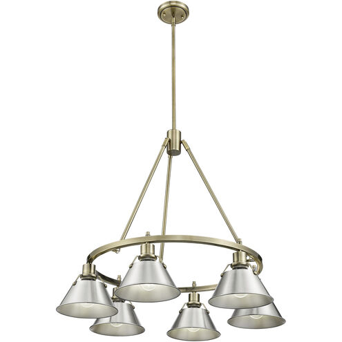Orwell 6 Light 29 inch Aged Brass Chandelier Ceiling Light in Pewter