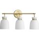 Lexie 3 Light 22 inch Brushed Gold Bathroom Vanity Light Wall Light