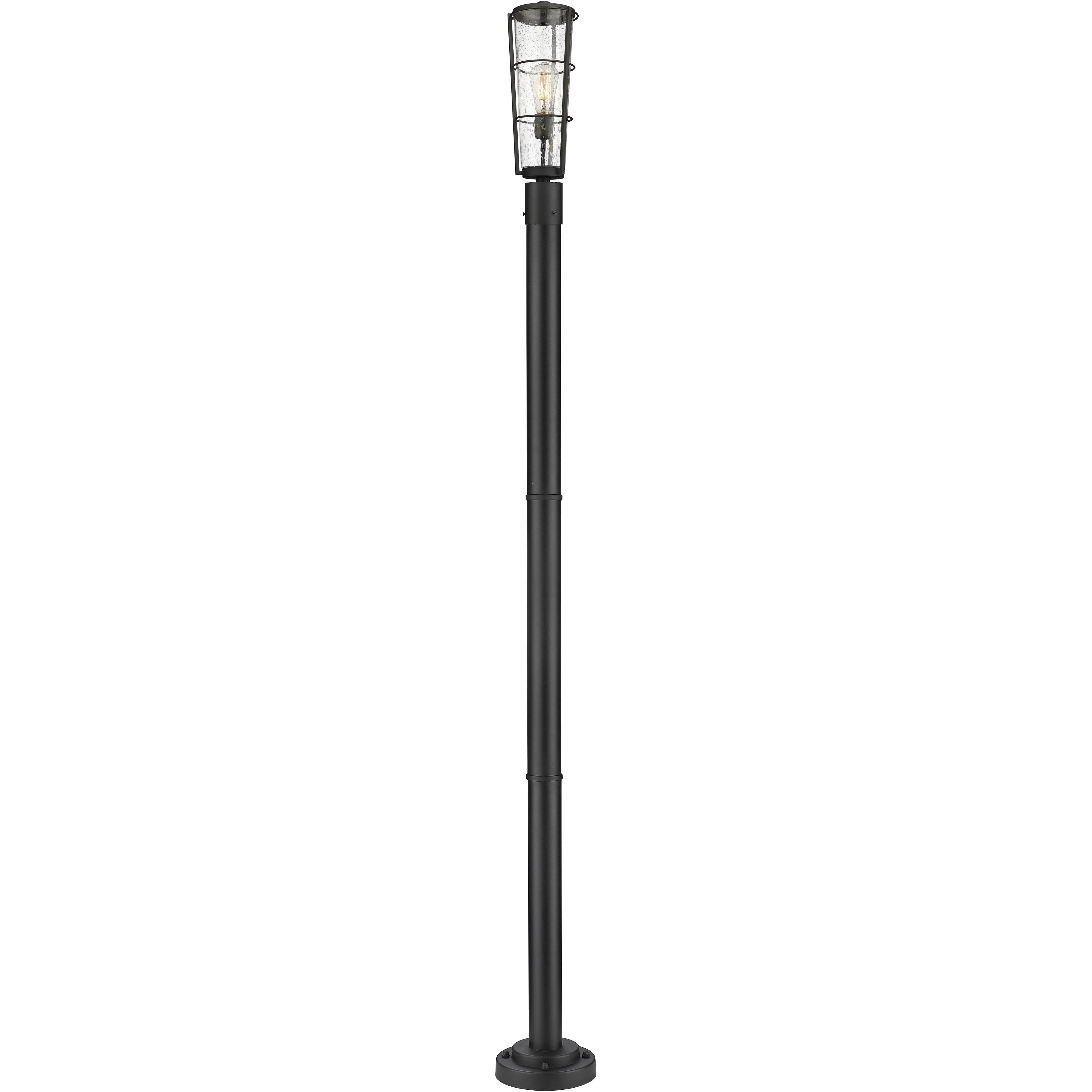 Helix 1 Light 93 inch Black Outdoor Post Mounted Fixture