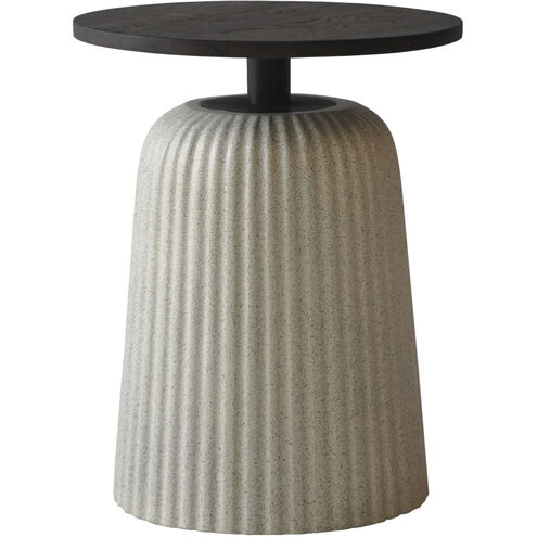 Cornelia 22.4 X 17.7 inch Top: Dark Brown; Base: Beige/Black End Table