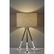 Della 24 inch 100.00 watt Brushed Steel with Clear Acrylic Light Up Legs Table Lamp Portable Light, with Night Light 