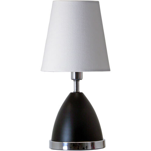 Geo 12 inch 60 watt Black Matte with Chrome Accents Table Lamp Portable Light