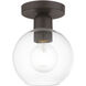 Downtown 1 Light 7 inch Bronze Semi-Flush Ceiling Light, Sphere