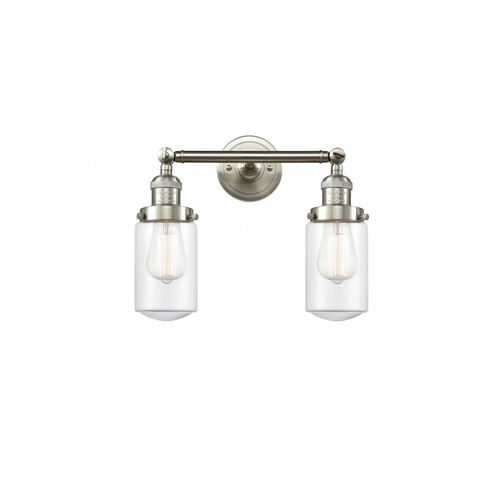 Franklin Restoration Dover LED 14 inch Brushed Satin Nickel Bath Vanity Light Wall Light in Clear Glass, Franklin Restoration