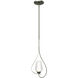 Flora 1 Light 7.6 inch Sterling Mini Pendant Ceiling Light in Seeded with Opal, Up Light