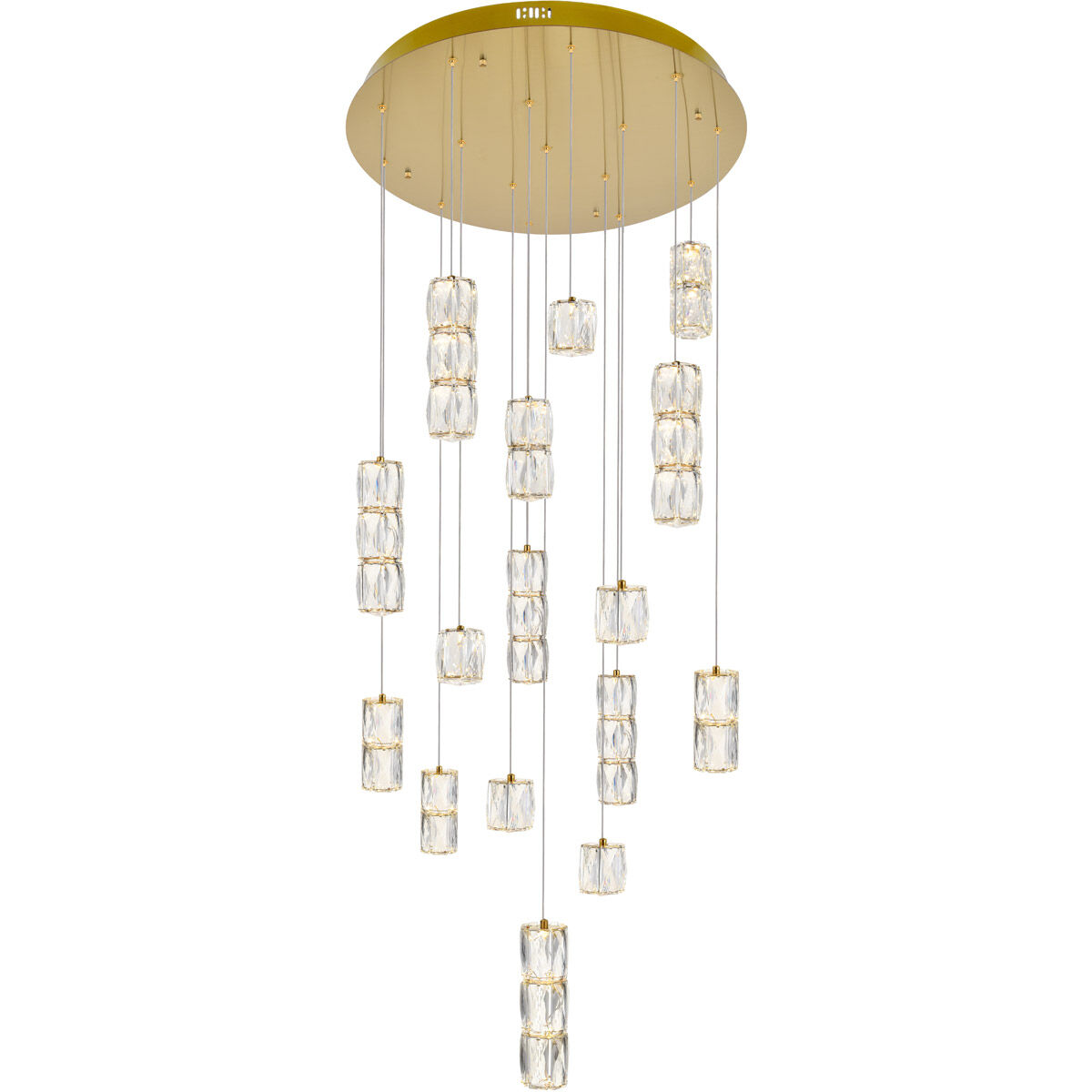Polaris LED 28 inch Gold Chandelier Ceiling Light
