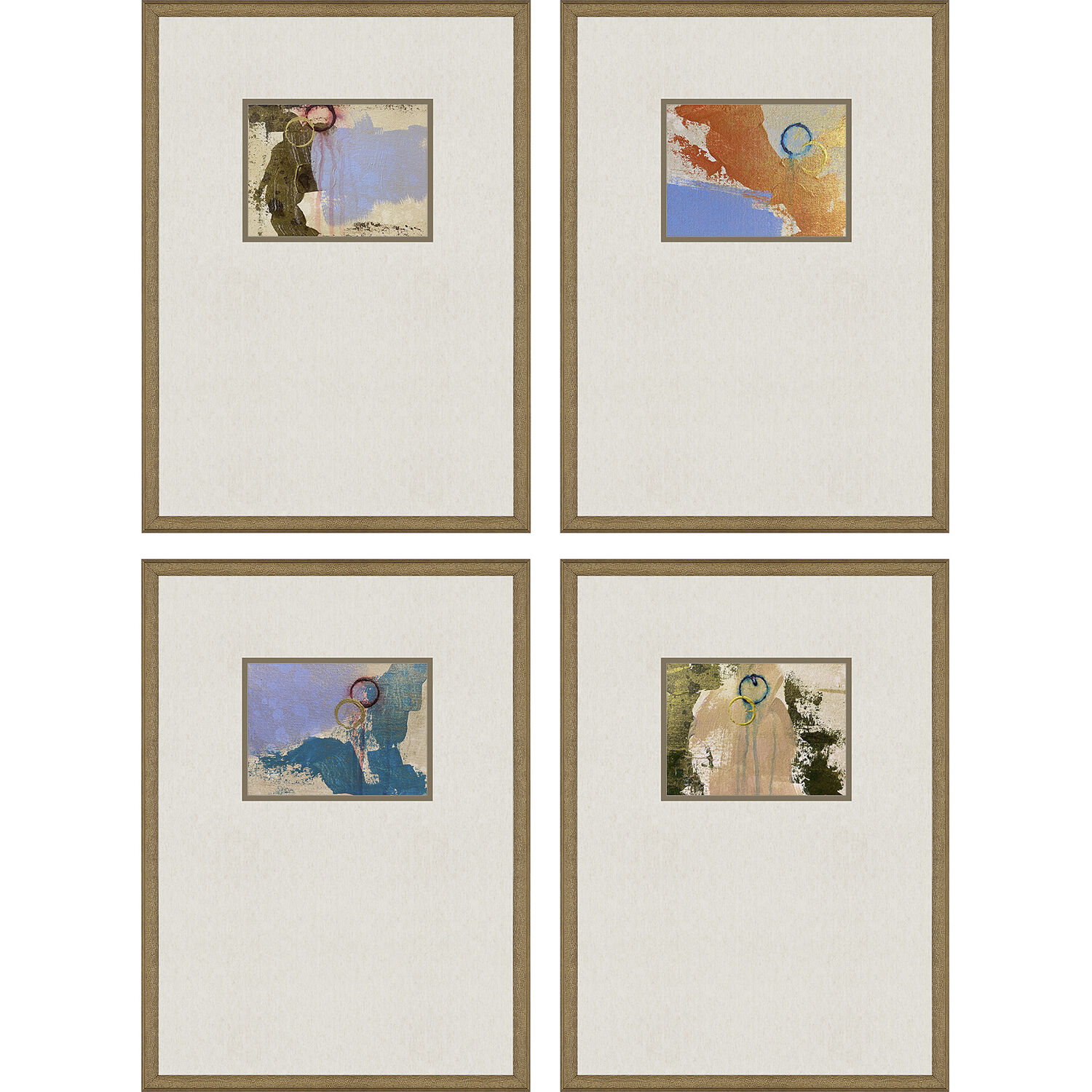 Discovery Beige and Green and Orange and Rust Framed Art