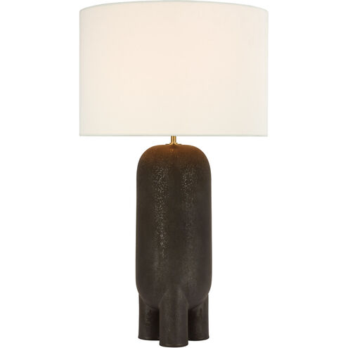 Kelly Wearstler Chalon 30 inch 15 watt Stained Black Metallic Table Lamp Portable Light, Large