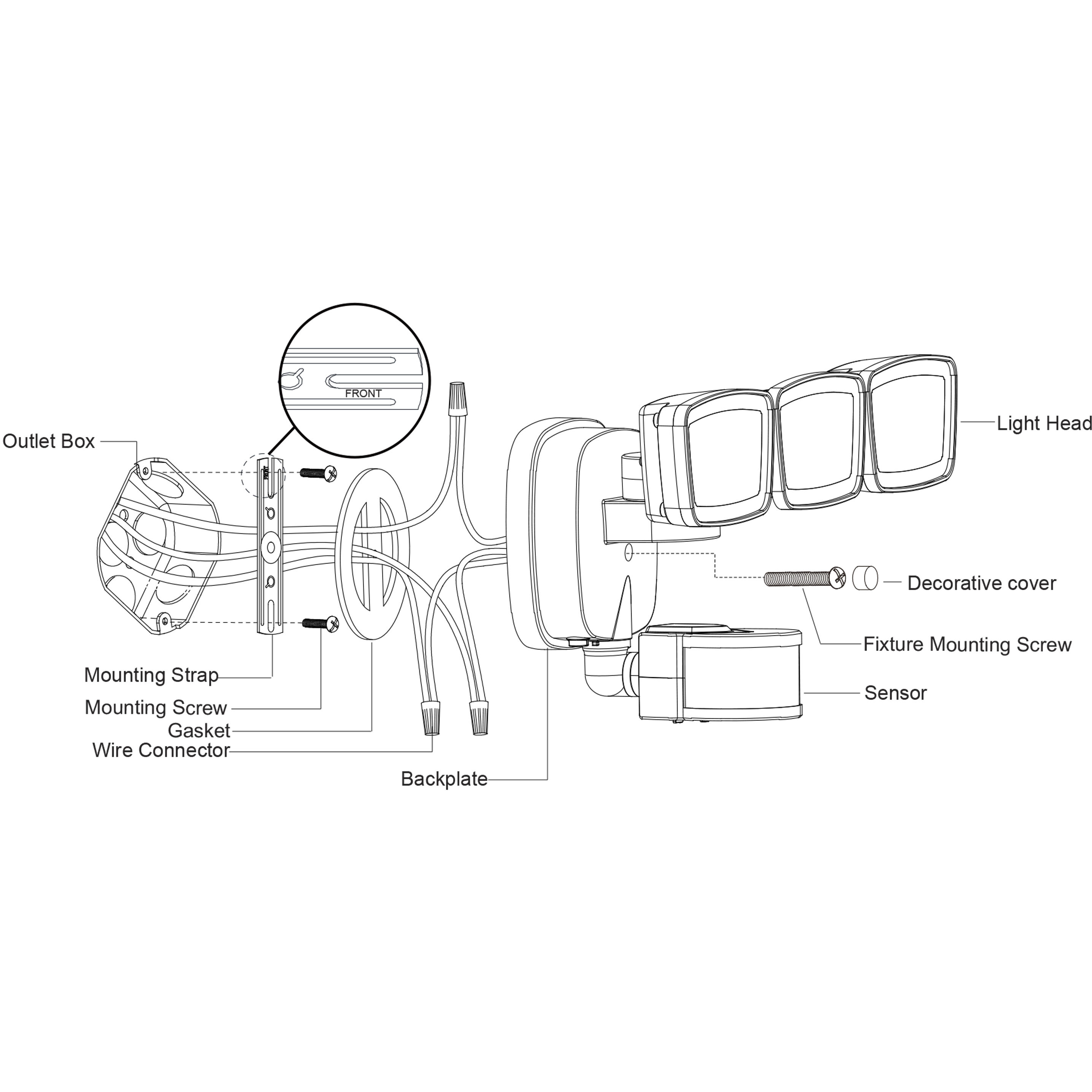 Outdoor Security LED 7 inch White Outdoor Security