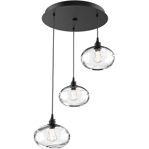 Coppa 3 Light Matte Black Chandelier Ceiling Light, Round Multi-Port