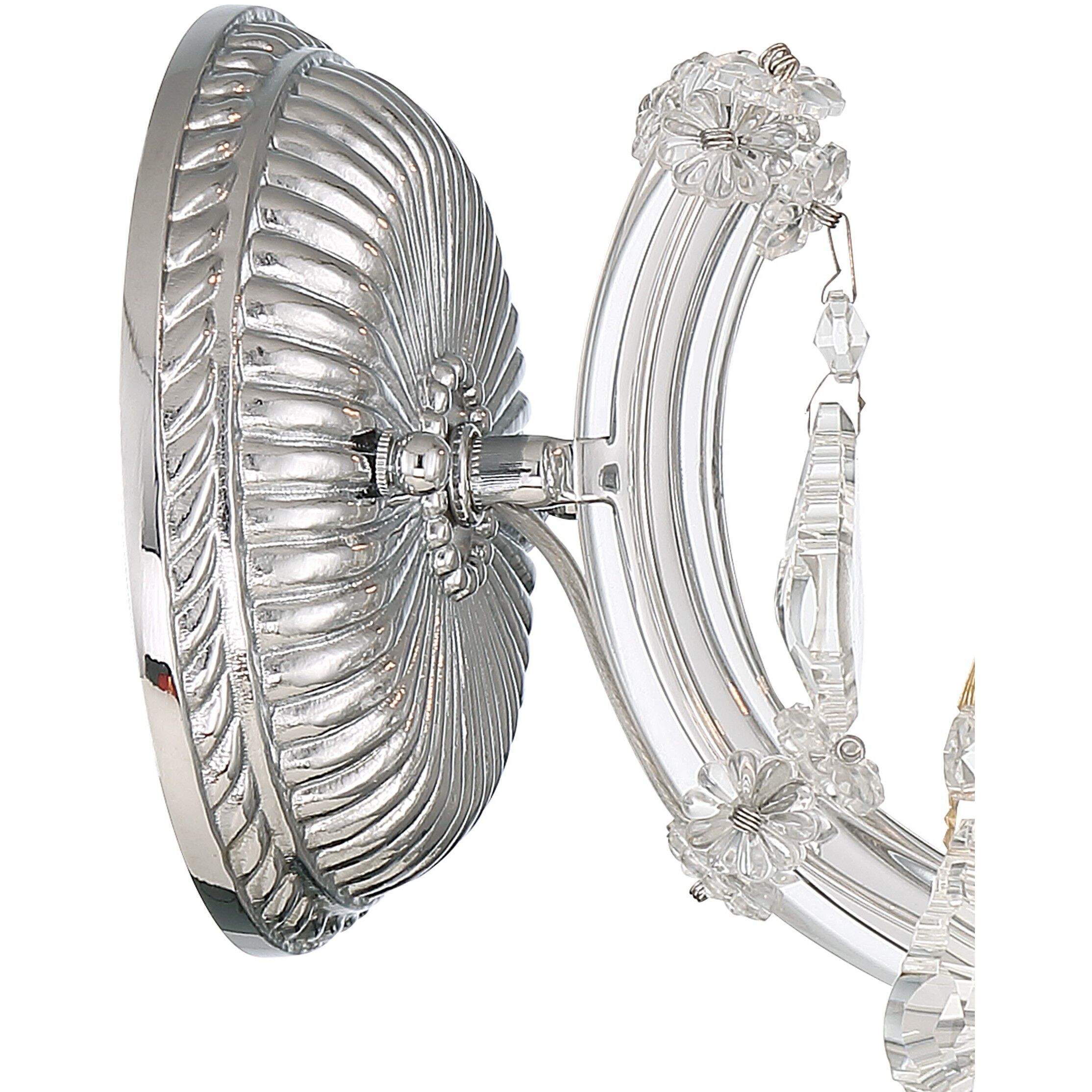Maria Theresa Sconce Wall Light in Clear Hand Cut, Polished Chrome