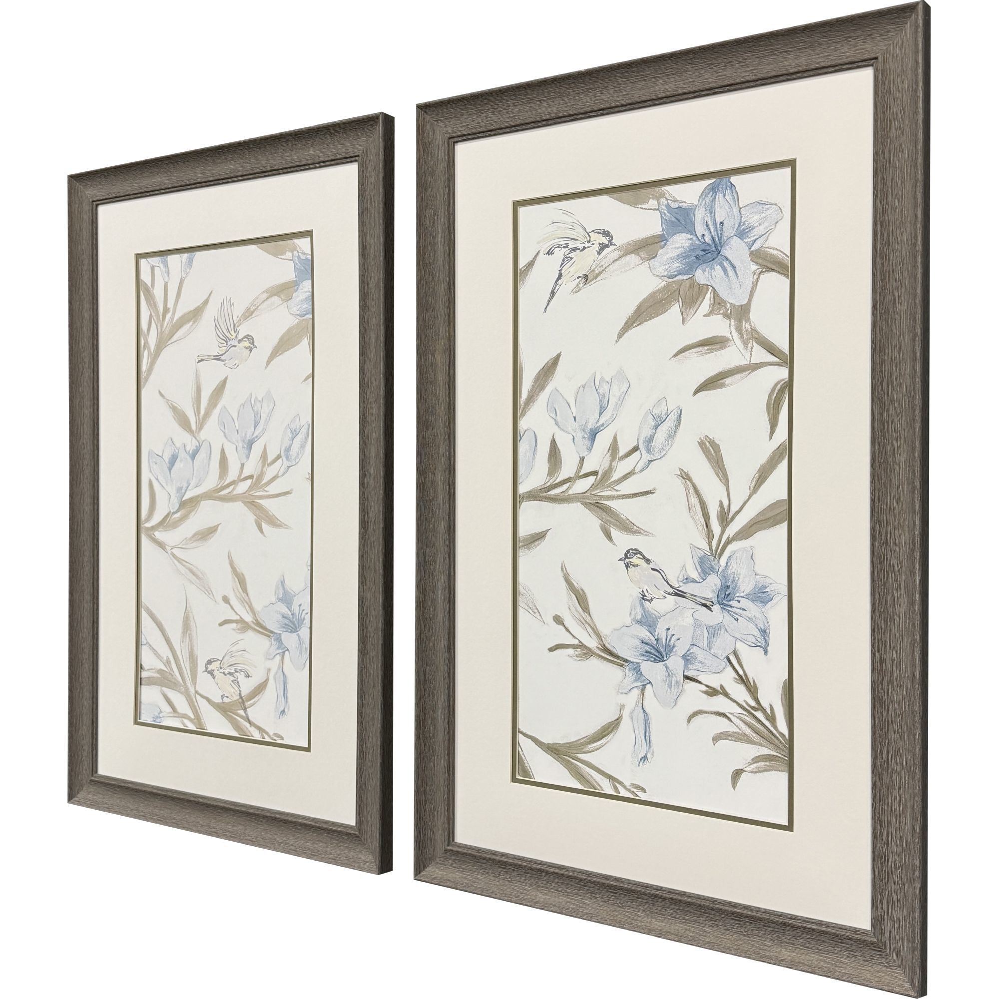 Blue Flower Beauty Blue and Brown Framed Art, Propac