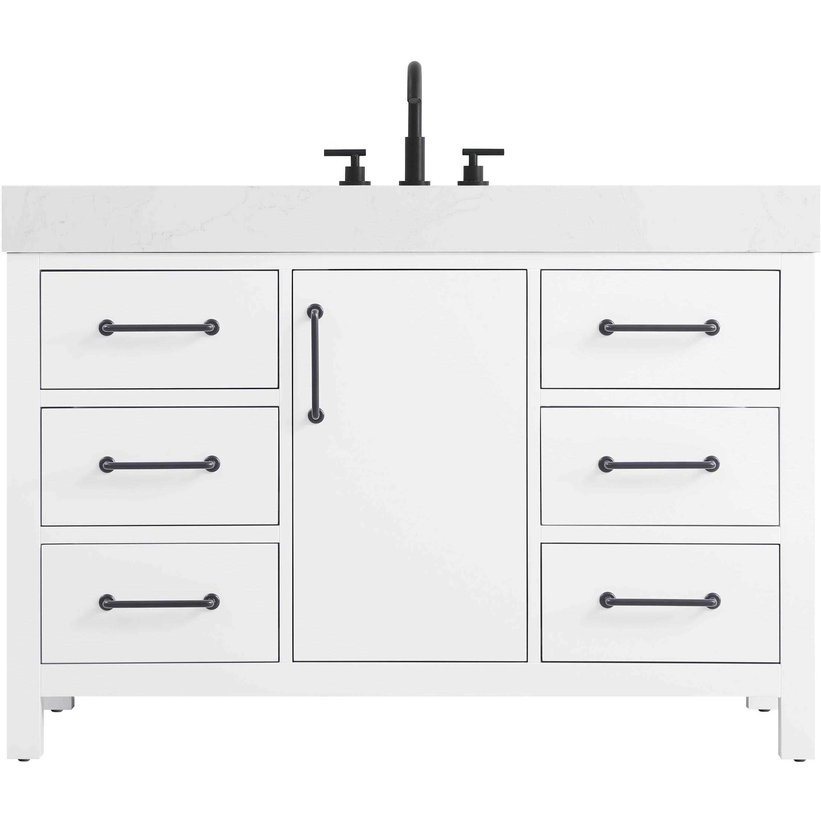 Nathan 48 X 34 inch White Bathroom Vanity Cabinet