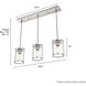 Astwood 3 Light 9 inch Polished Nickel Linear Cluster Pendant Ceiling Light