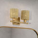Weavington 2 Light 14 inch Antique Gold Leaf Vanity Wall Sconce Wall Light