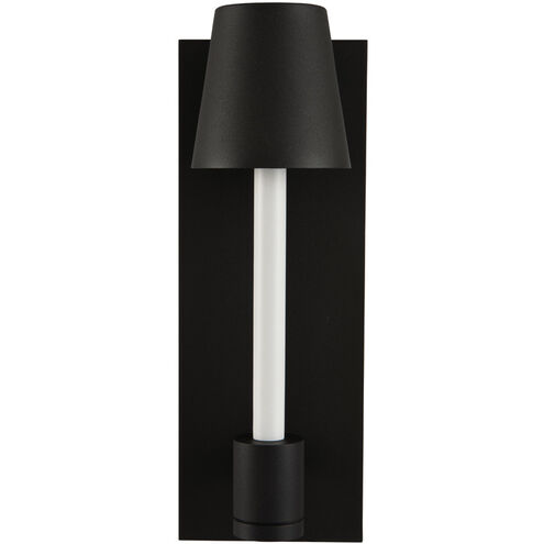 Candelero Outdoor LED 14 inch Matte Black with White Accent Outdoor Wall Sconce