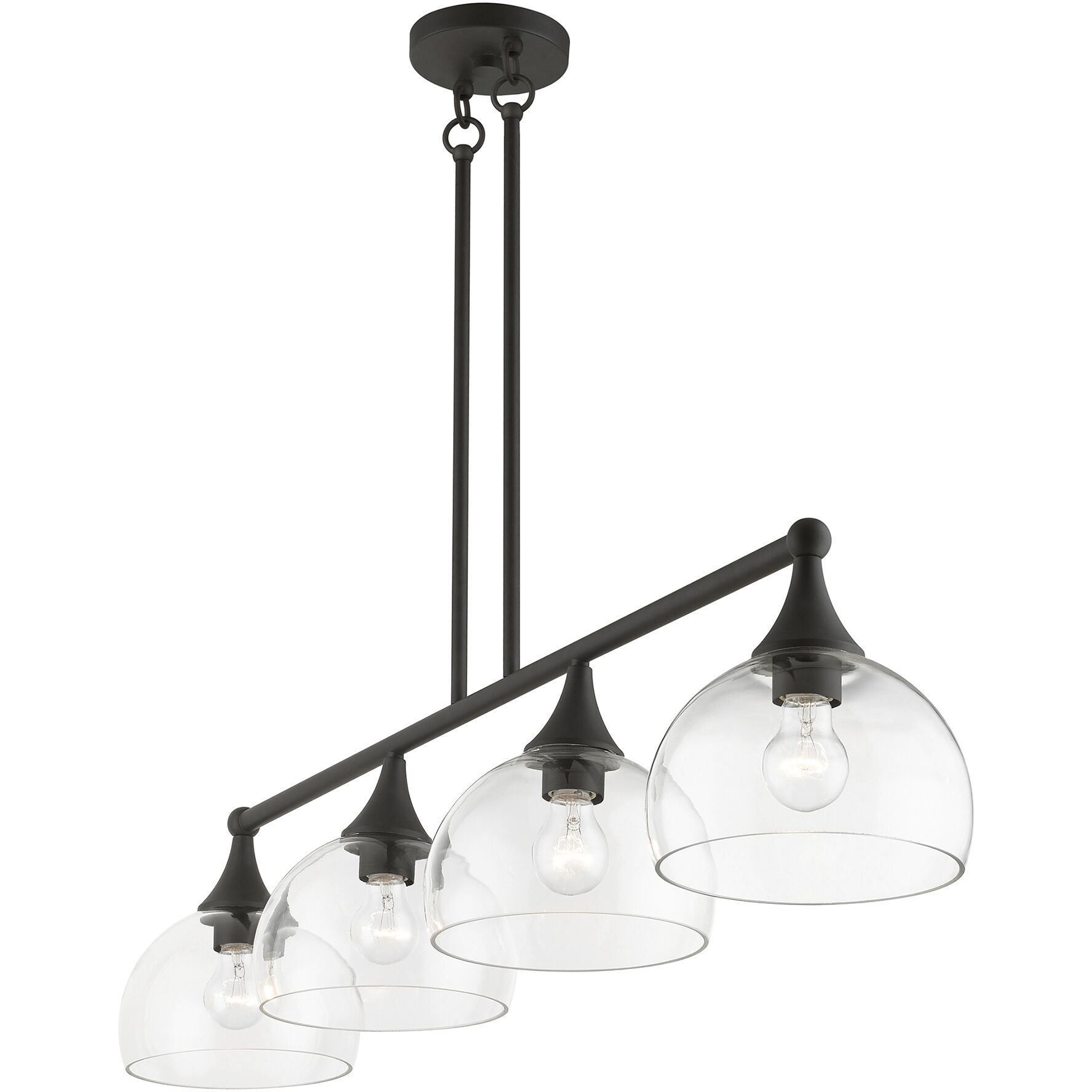 Glendon 4 Light 8.25 inch Bronze Large Linear Chandelier Ceiling Light