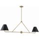 Xavier 4 Light 54 inch Vibrant Gold Linear Chandelier Ceiling Light
