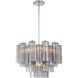 Addis 6 Light 19.75 inch Polished Chrome Chandelier Ceiling Light in Tronchi Glass Smoke